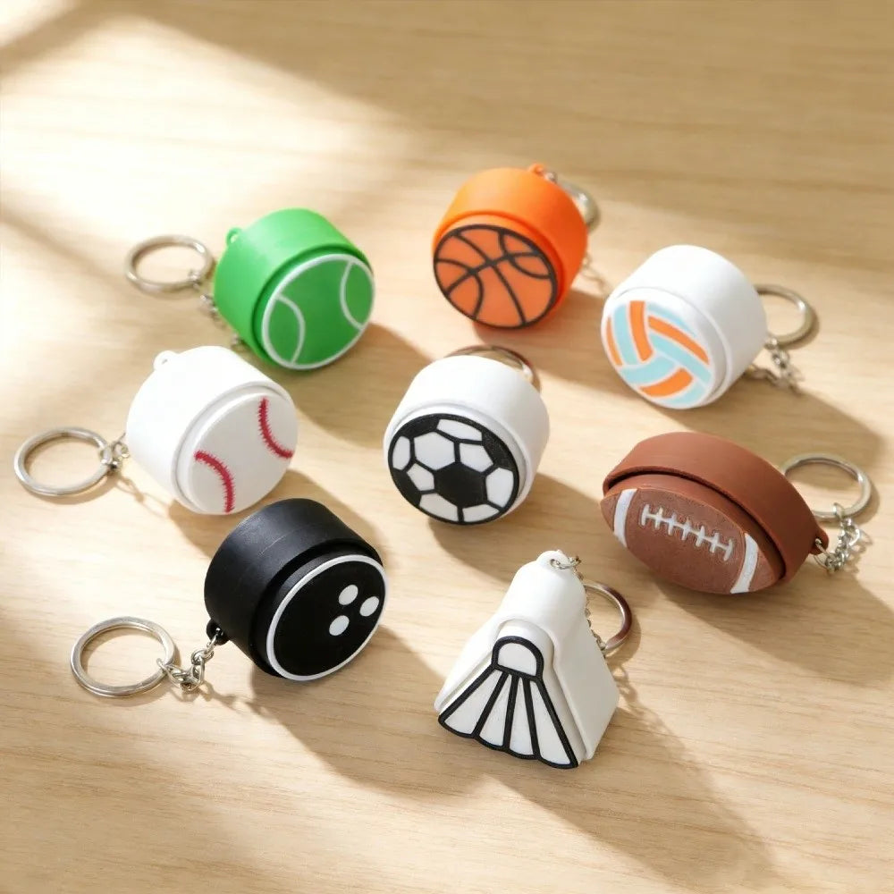 Sports Ball Clicker Keychain – Basketball Football Tennis Novelty Keychain PLUSH