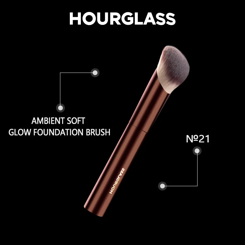 Hourglass No.21 Soft Glow Foundation Brush – Wool Fiber Foundation Makeup Brush PLUSH