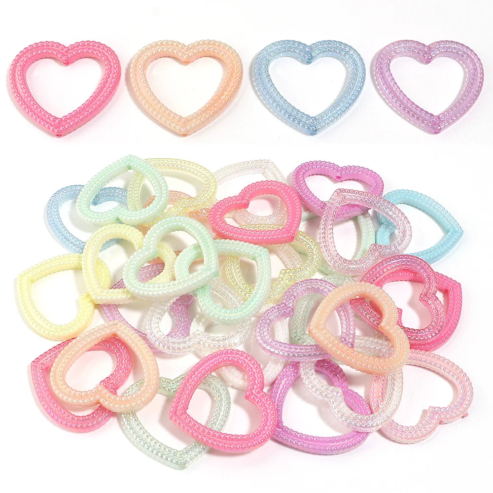 5pcs AB Color Hollow Heart Acrylic Spacer Beads – DIY Jewelry Acrylic Spacer Beads PLUSH