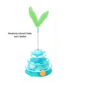 Interactive Feather Turntable Cat Toy with Rolling Ball Interactive Cat Toy PLUSH green Randomly colored 3 b