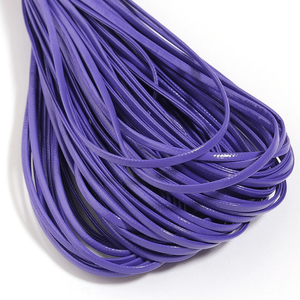 50 Yards 2mm Flat Faux Leather Cord – Multicolor DIY Crafts Leather Craft Cord PLUSH purple