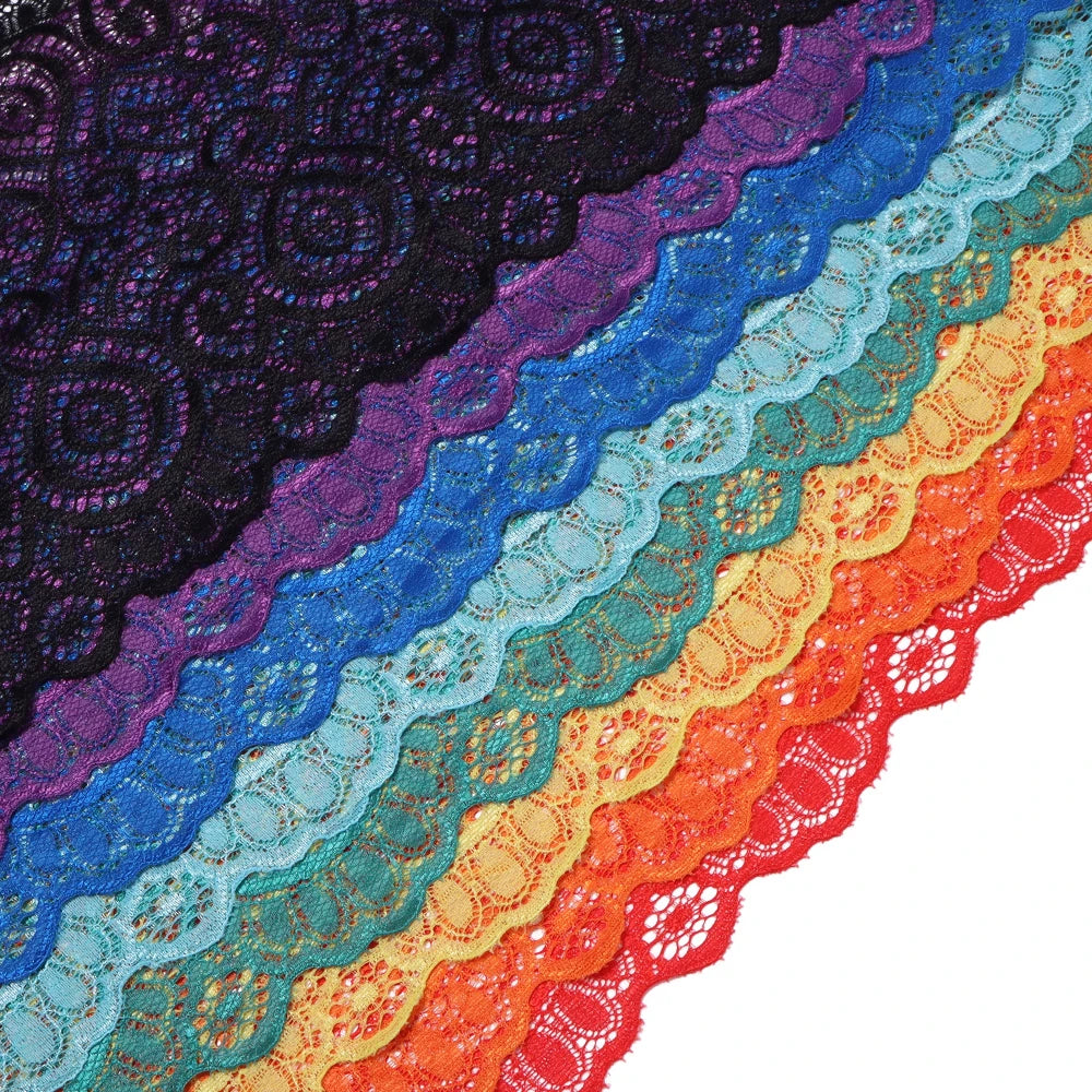 18cm Elastic Floral Lace Trim 1 Yard – DIY Sewing & Crafts Elastic Lace Trim PLUSH