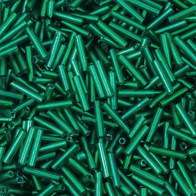 Silver Filled Glass Tube Seed Beads 10–50g | DIY Jewelry Glass Seed Beads PLUSH Dark Green 10g ab 140pcs