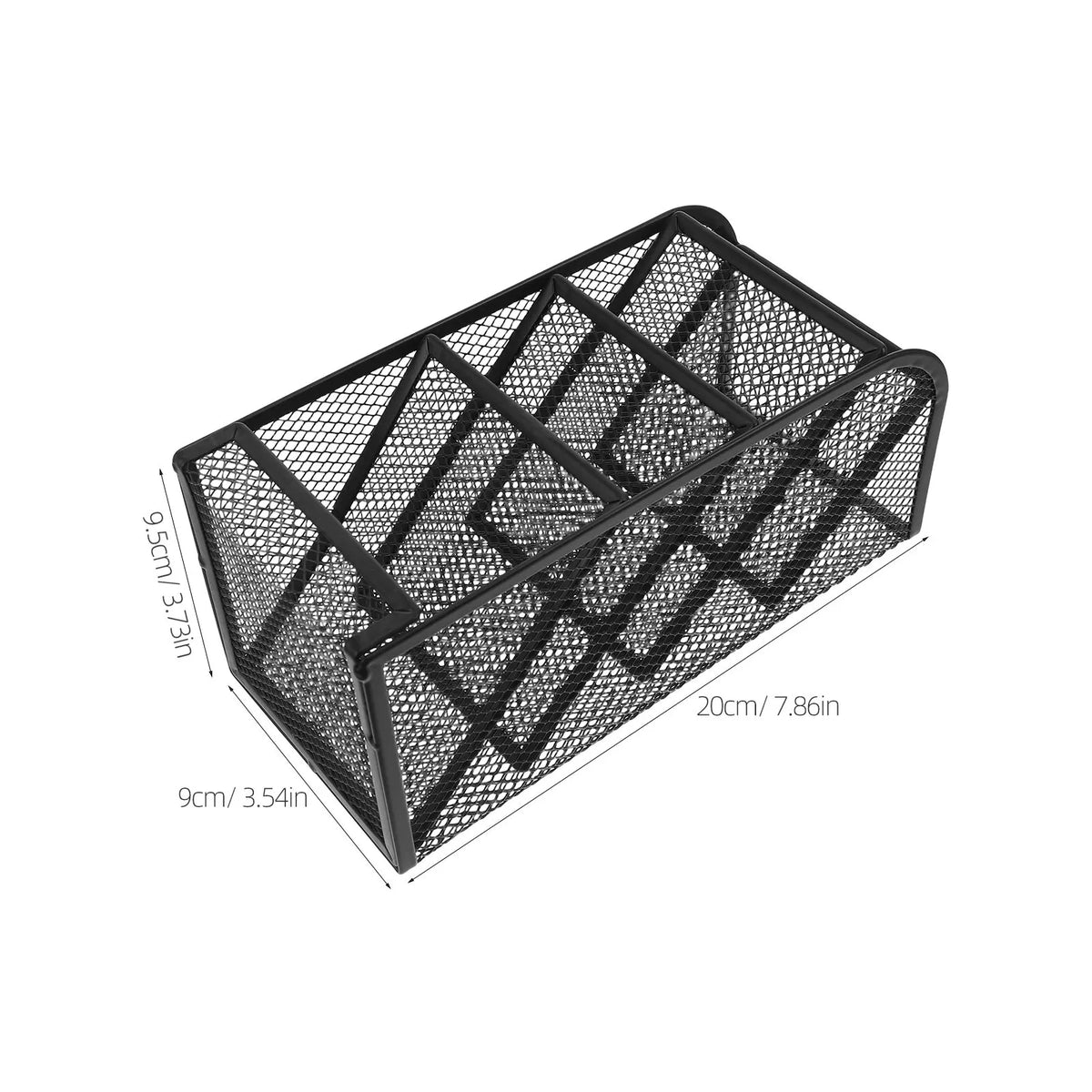 Metal Mesh Pen Holder Desk Organizer – Slanted Stationery Stand Desk Pen Holder PLUSH