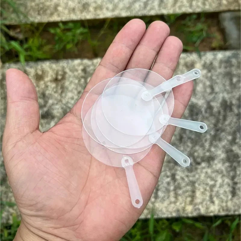50pcs Mini Transparent Blank DIY Fans – Party Favors & Crafts DIY Craft Fans PLUSH Dark Green 5.7 inches