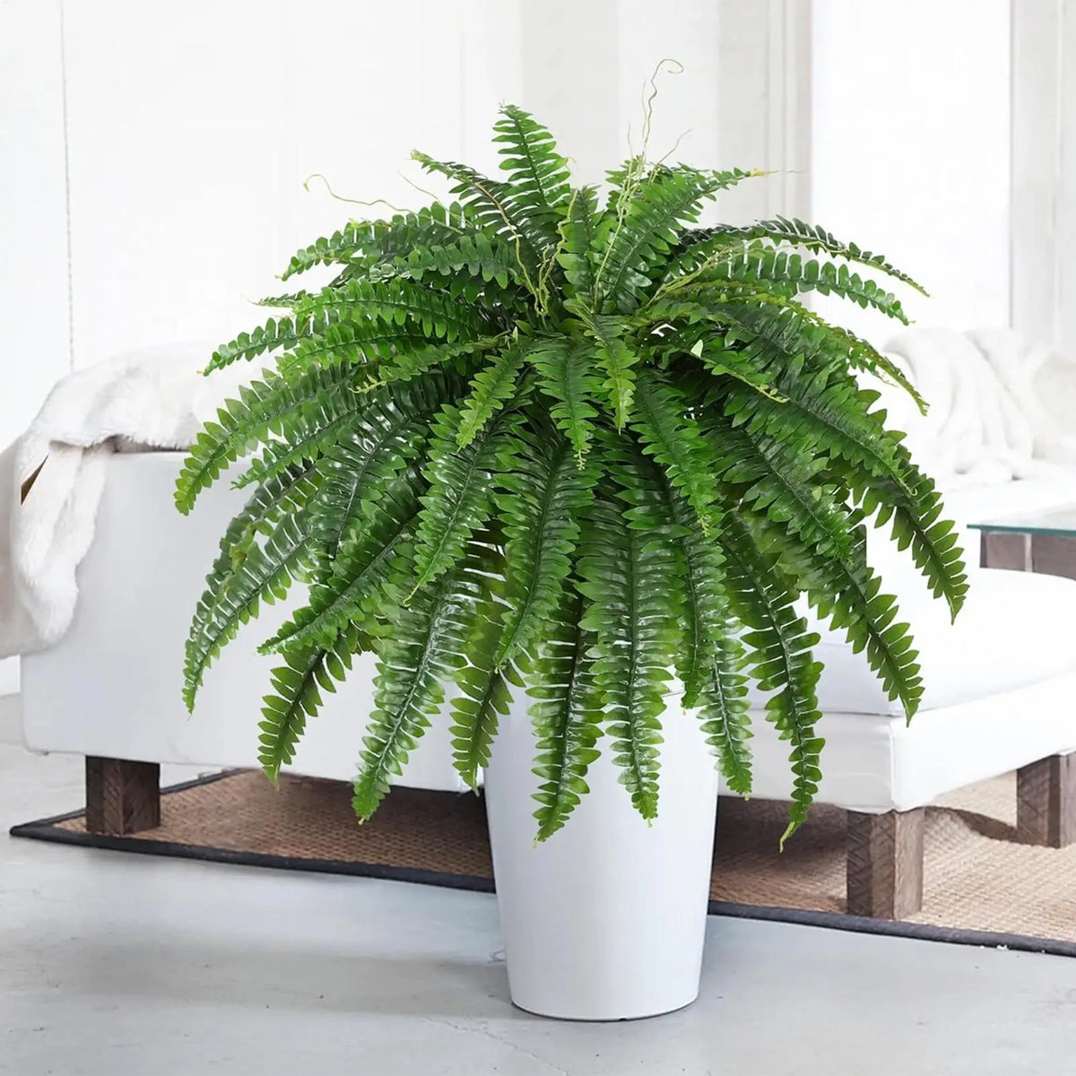 Artificial Fern UV Resistant Fake Plant – Indoor & Outdoor Artificial Plant Decor PLUSH