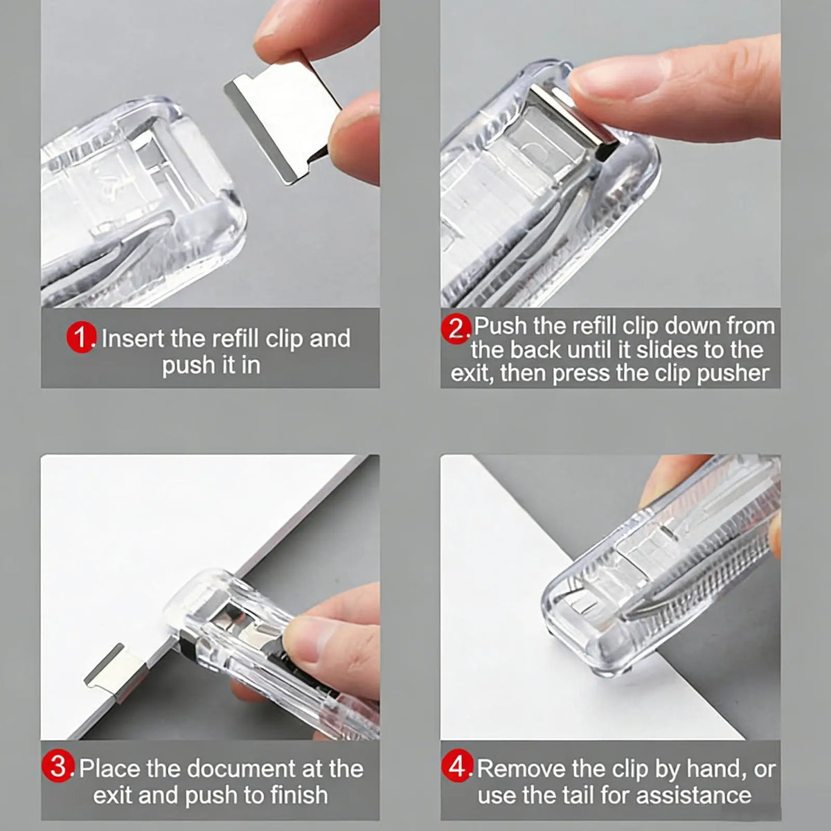 Mini Traceless Push Stapler – Reusable Office & School Binder Mini Push Stapler PLUSH