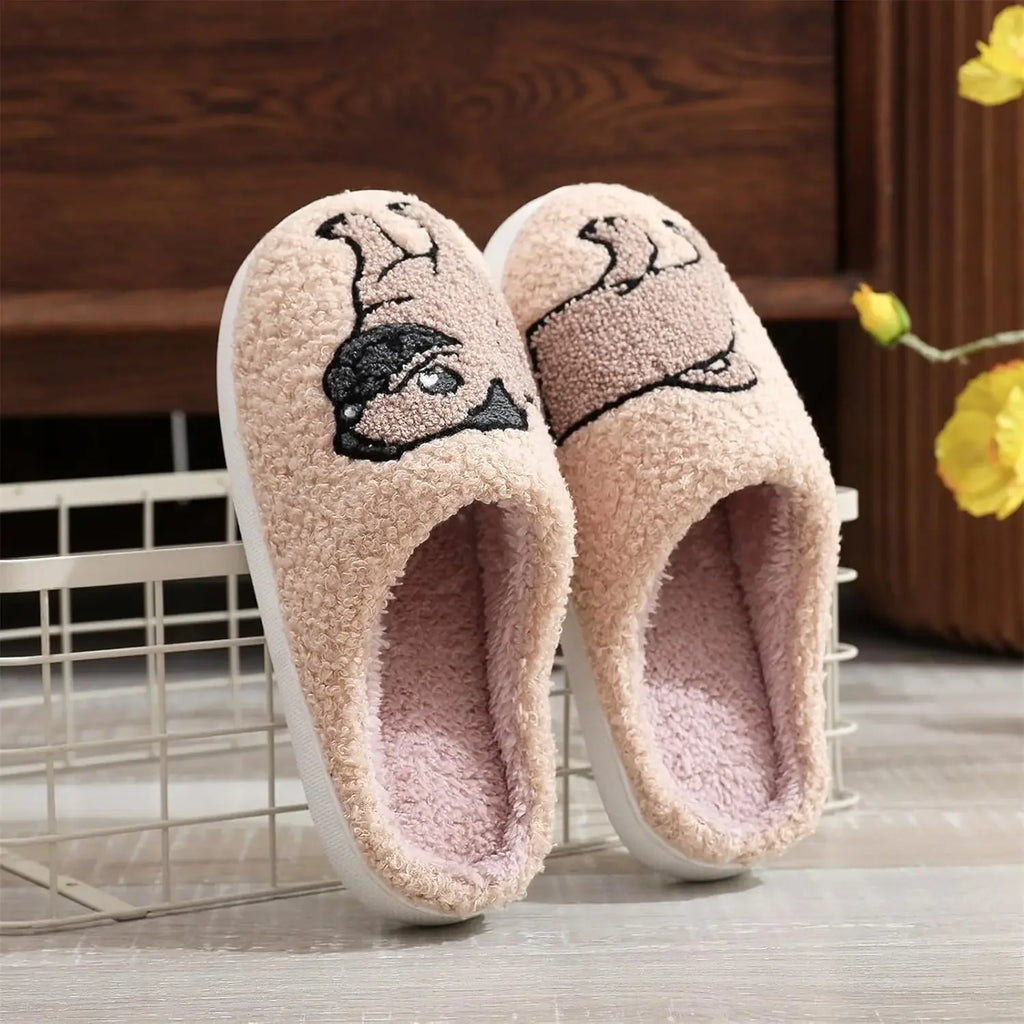 Cartoon Animal Plush Slippers – Cute Dog & Cat Design Plush Novelty Slippers PLUSH