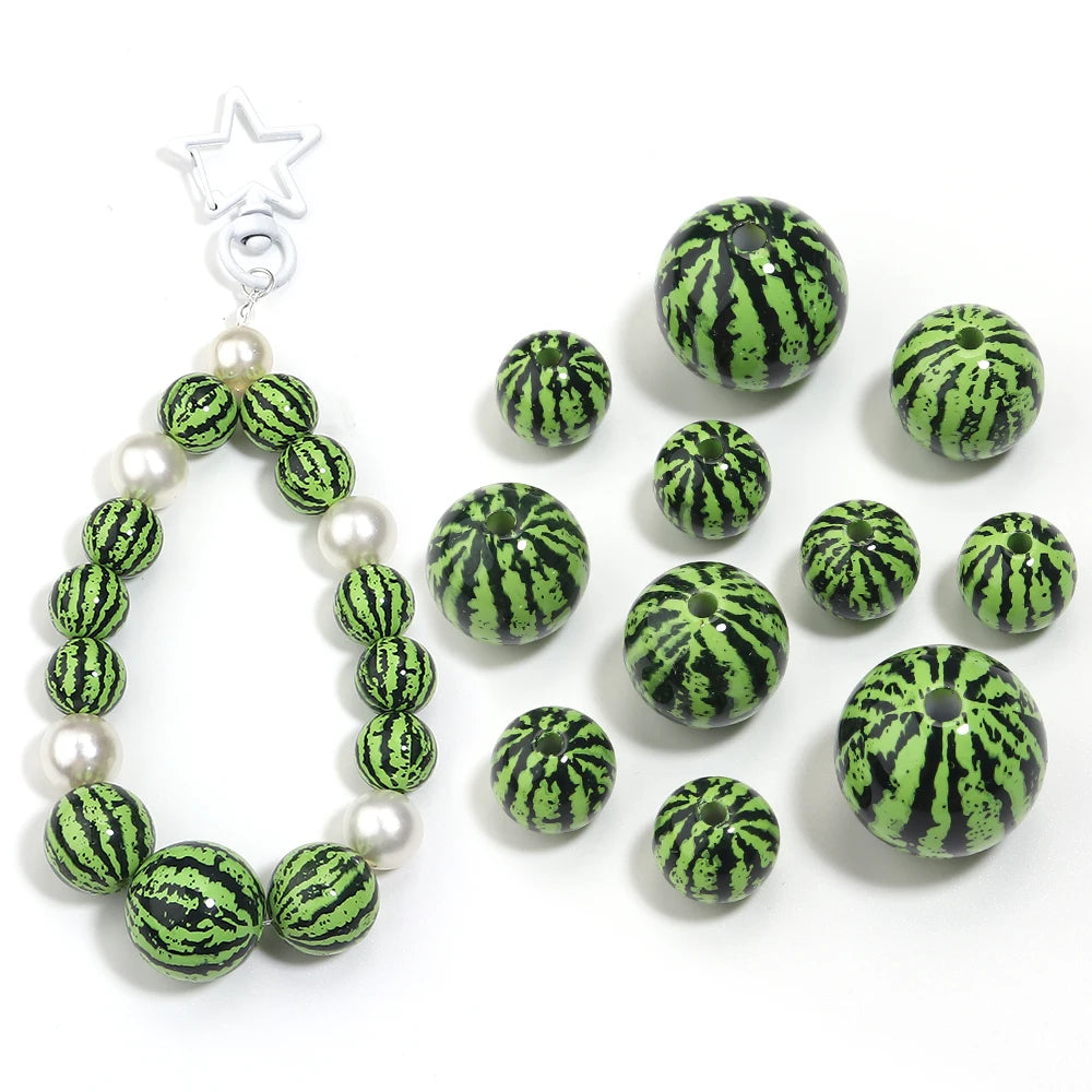 Watermelon Acrylic Fruit Spacer Beads – DIY Jewelry 5-10pcs Acrylic Spacer Beads PLUSH