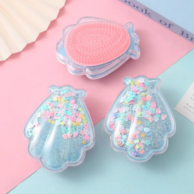 Shell Fan-Shaped Airbag Hair Brush – Anti-Static Styling Comb Airbag Hair Brush PLUSH