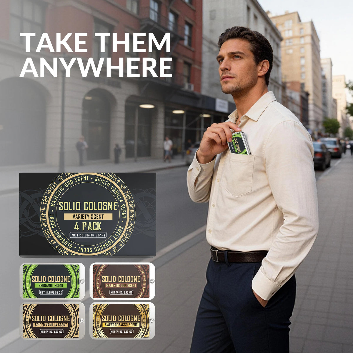 Men's Solid Cologne Balm Set – 8 Scents Pocket Perfume Solid Cologne Balm PLUSH