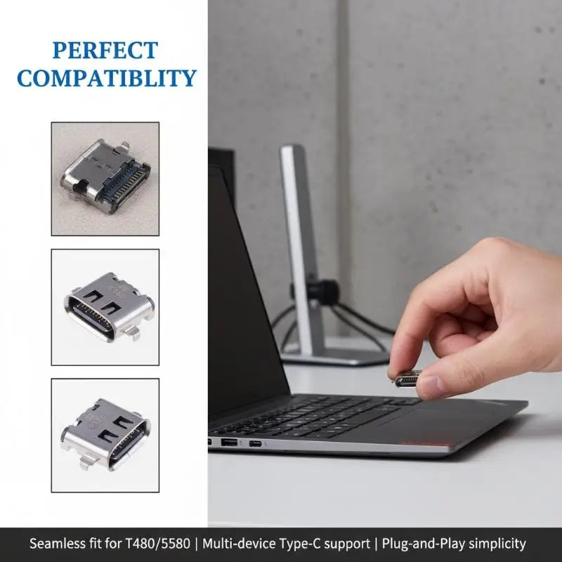 Type-C Charging Port Jack Power Connector Replacement 1/4 Pcs Laptop Charging Connector PLUSH