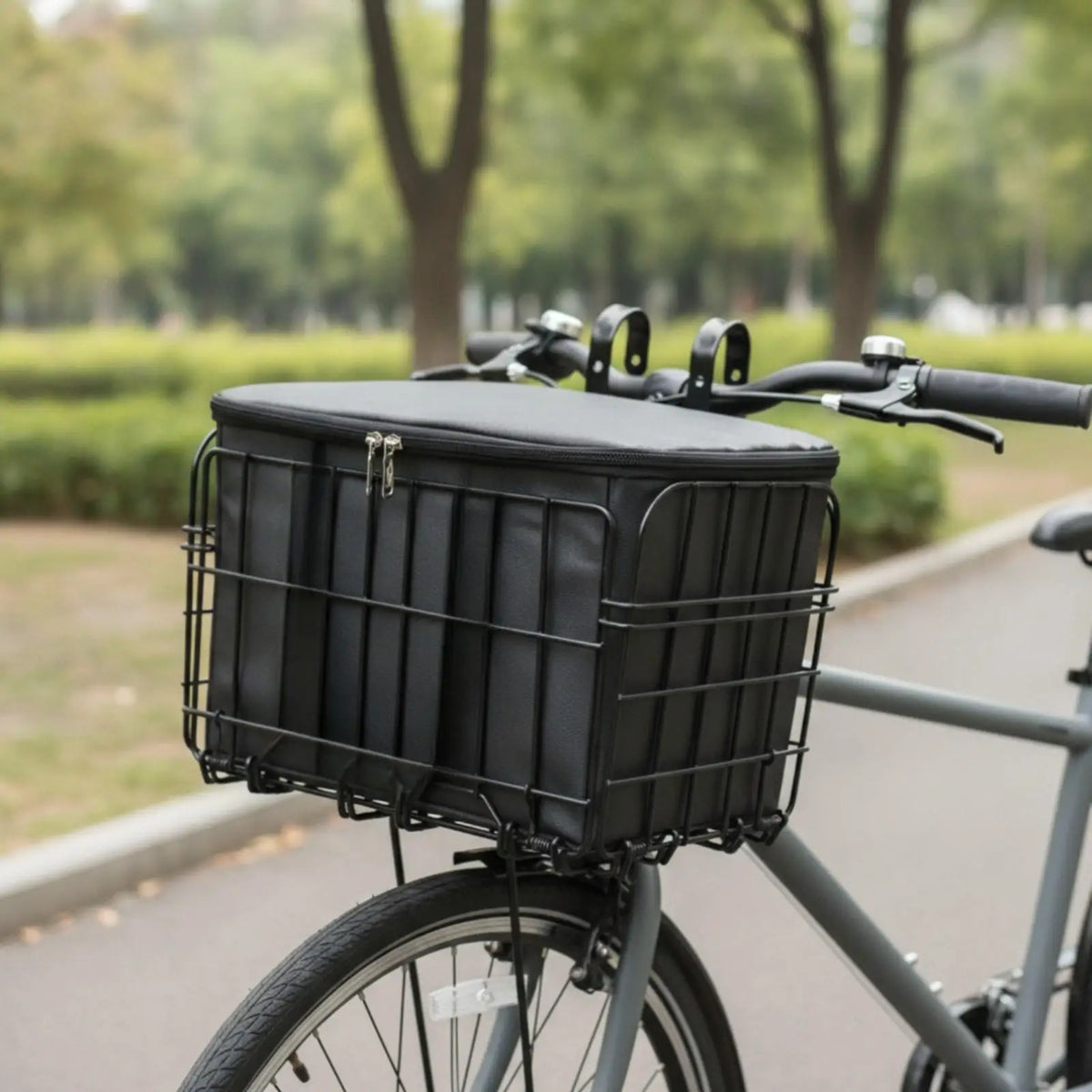 Foldable Steel Wire Bike Basket with Mounting Brackets Bicycle Basket PLUSH