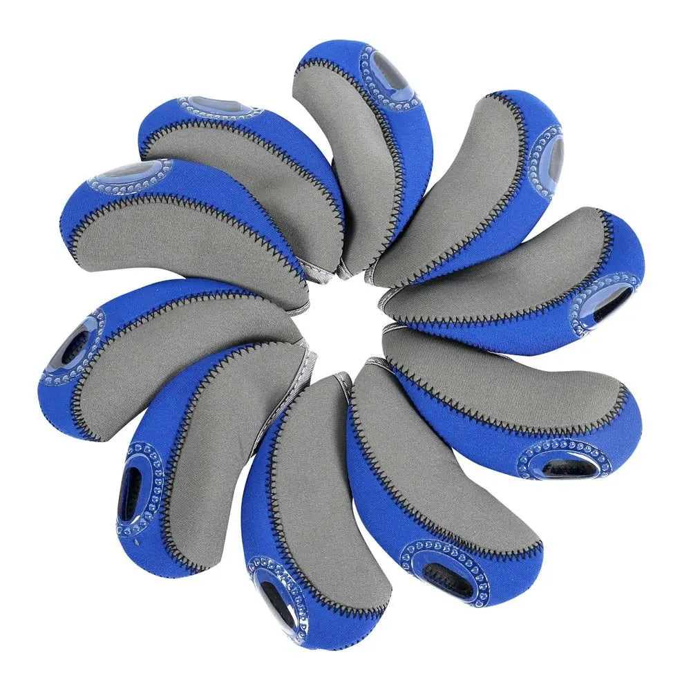 Golf Iron Head Covers Set 10pcs – Protective Club Headcovers Golf Head Covers PLUSH blue