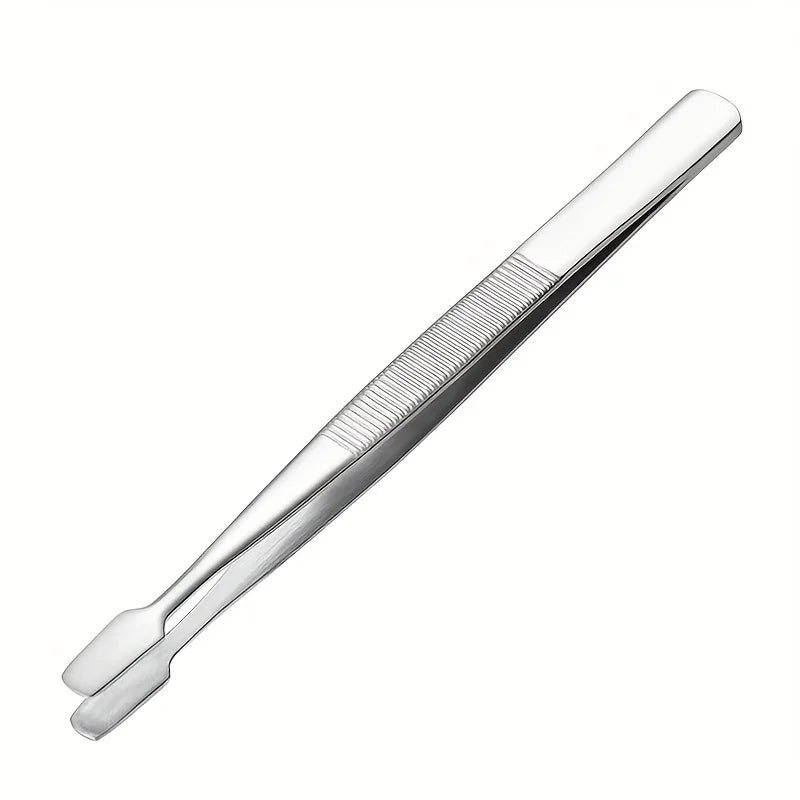Stainless Steel Stamp Tweezers Flat Wide Tip – 1 or 2 Pcs Stamp Collecting Tweezers PLUSH 1 PC