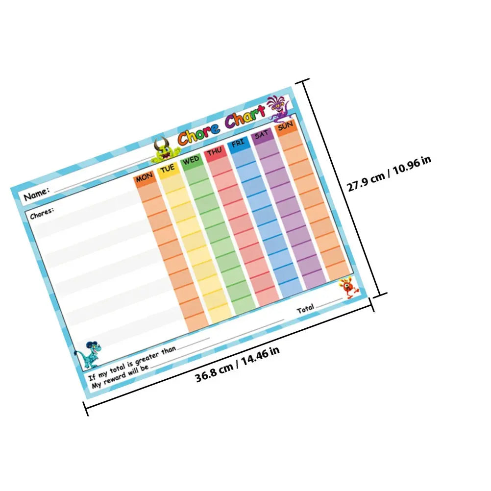 2-Pack Dry Erase Behavior Chart Whiteboard Stickers for Kids Whiteboard Sticker Chart PLUSH