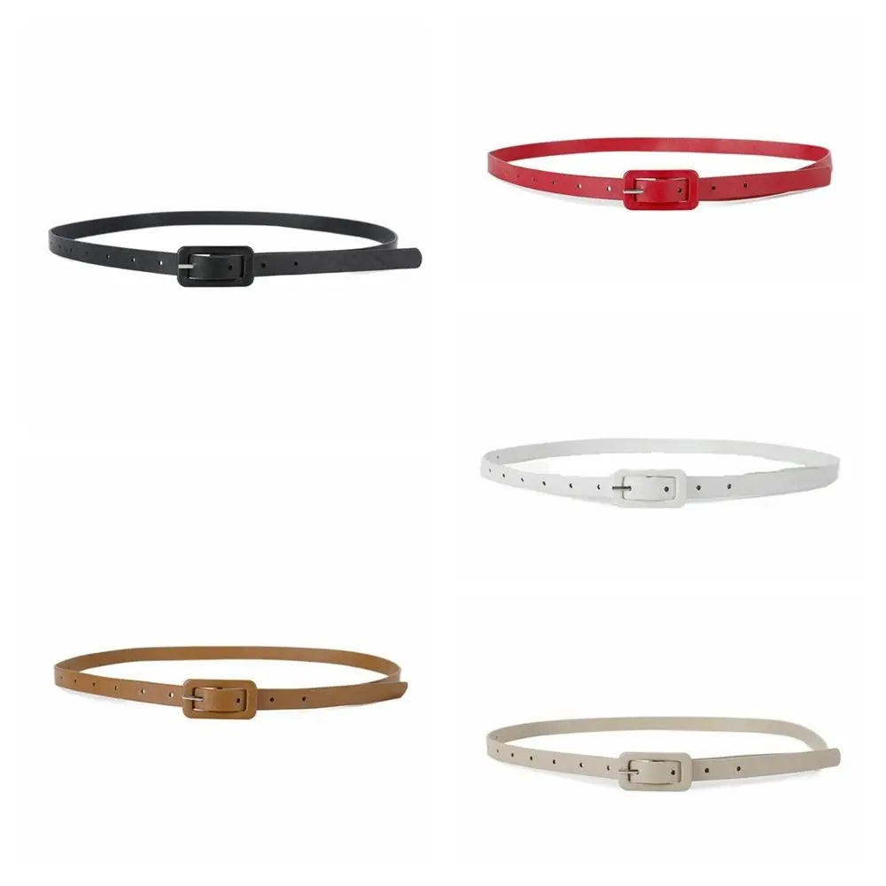 Women's Slim PU Leather Belt – Korean Style Candy Color Waistband PU Leather Belt PLUSH