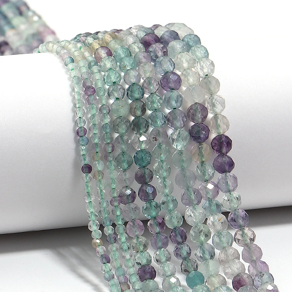 Green Fluorite Faceted Natural Stone Beads 2/3/4mm DIY Jewelry Natural Stone Beads PLUSH