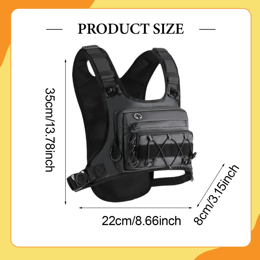 Waterproof Nylon Chest Bag – Adjustable Outdoor Vest Pack Outdoor Chest Bag PLUSH