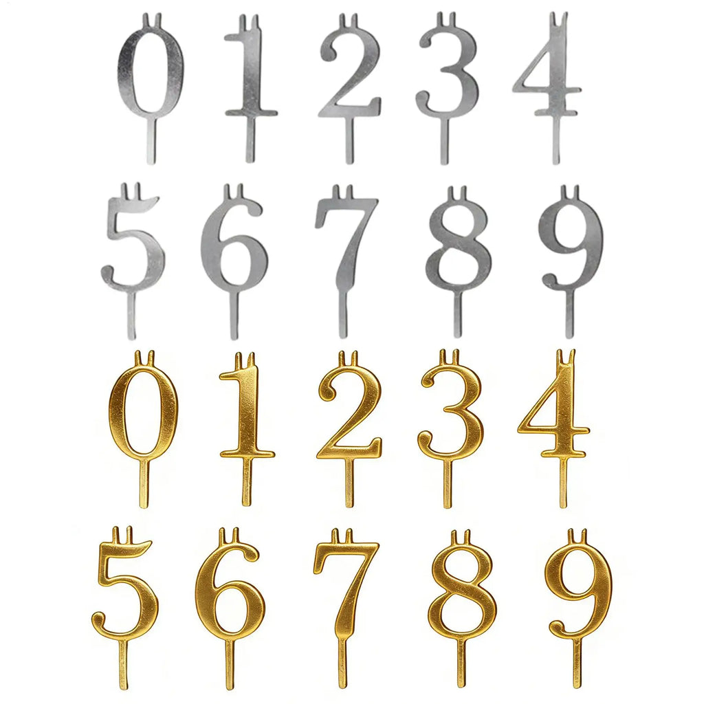 Number Candles 0–9 | Birthday Cake Topper Set (10 Pcs) Birthday Cake Candles PLUSH