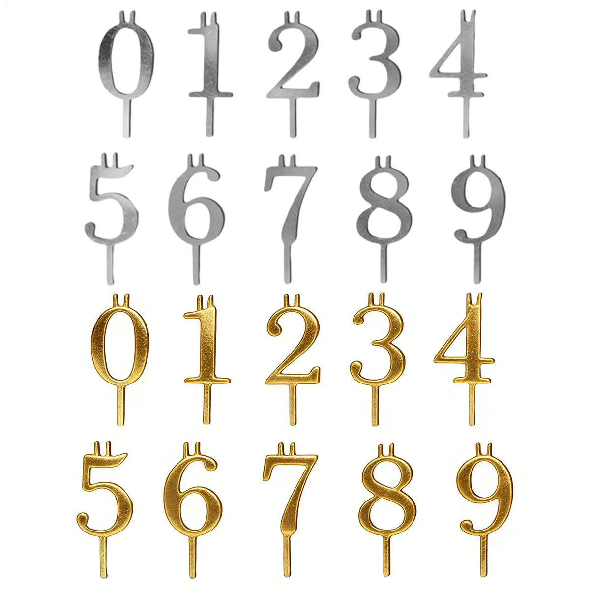 Number Candles 0–9 | Birthday Cake Topper Set (10 Pcs) Birthday Cake Candles PLUSH