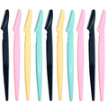 10pcs Eyebrow Shaping Razor Blades – Face Hair Trimmer Set Eyebrow Shaping Razor PLUSH 10Pcs Random BK