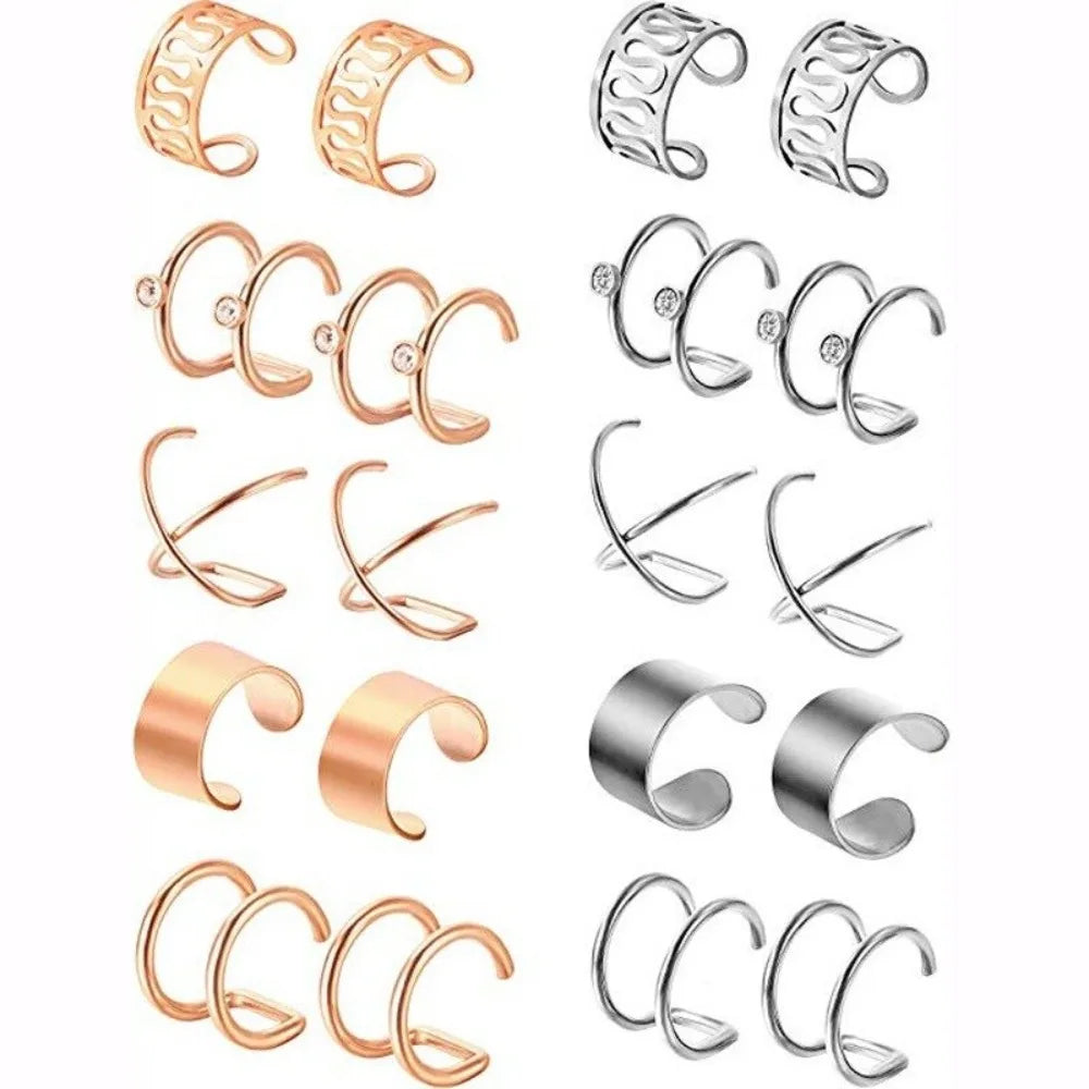 Gold Dreadlock Hair Rings, Beads & Ear Clips – 1-12pcs Hair Jewelry Cuffs PLUSH