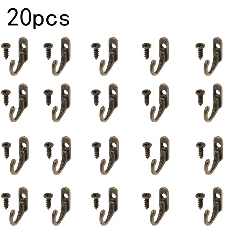 Zinc Alloy Vintage Bronze Wall Hooks – Multi-Purpose Hangers Wall Coat Hooks PLUSH 20PCS