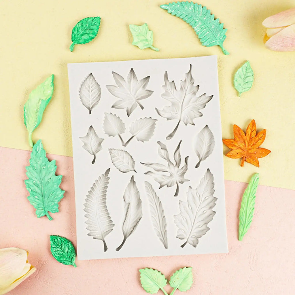 Leaves Silicone Mold for Fondant, Chocolate & Cake Decorating Silicone Baking Mold PLUSH
