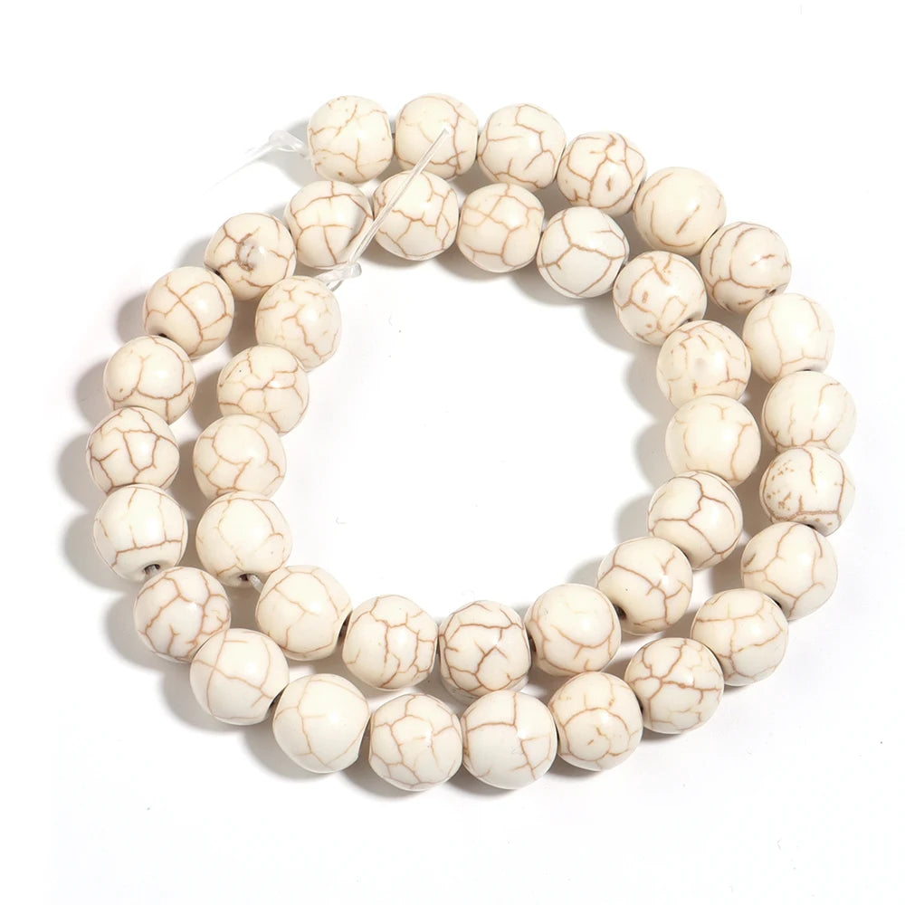 White Turquoise Stone Beads 3-20mm | DIY Jewelry Making Stone Jewelry Beads PLUSH 10mm-ap38pcs