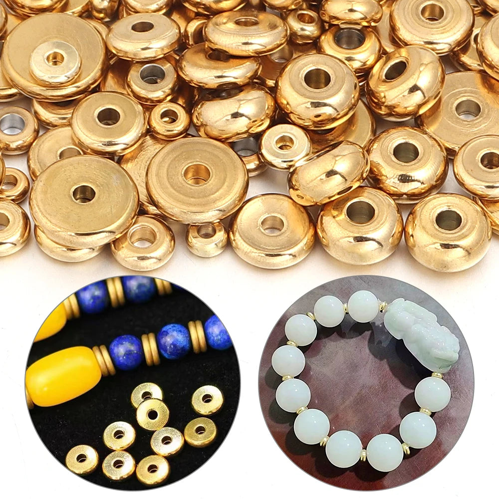 Stainless Steel Flat Disc Spacer Beads Gold Silver – 20-50pcs Jewelry Spacer Beads PLUSH