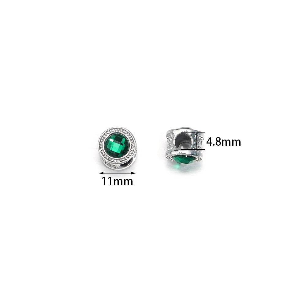 10pcs Rhinestone Barrel Beads Big Hole – DIY Jewelry Making Rhinestone Barrel Beads PLUSH