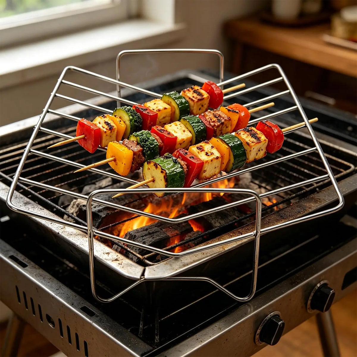Stainless Steel V-Shape Roasting Rack – Turkey & BBQ Grill Roasting Rack PLUSH