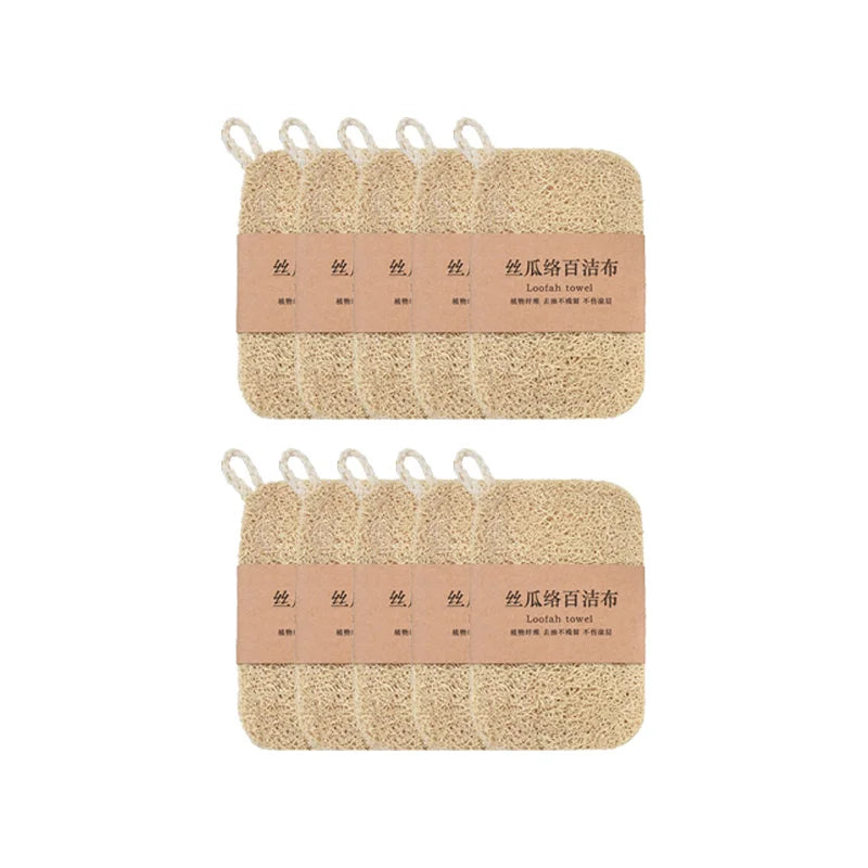Natural Loofah Dish Scrubber Pad – Reusable Kitchen Cleaner Kitchen Scrubber Pad PLUSH 10pcs