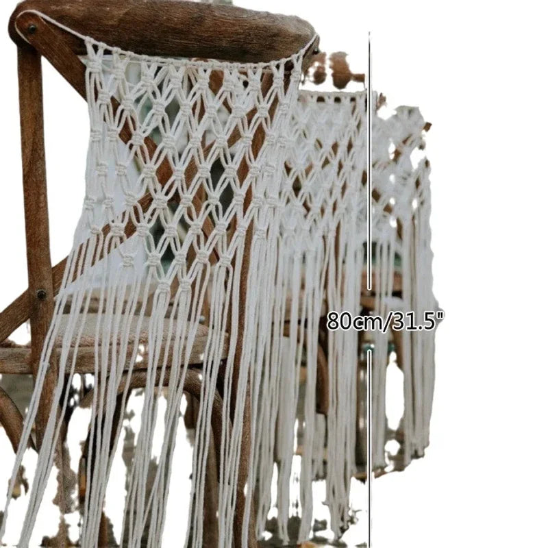 Boho Macrame Chair Back Cover – Wedding & Nursery Wall Decor Macrame Chair Cover PLUSH