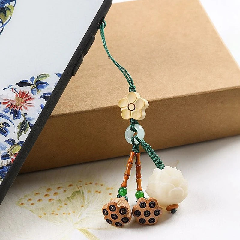 Lucky Bodhi Lotus Phone Chain & Car Key Pendant | Chinese Style Pendant Key Chain PLUSH
