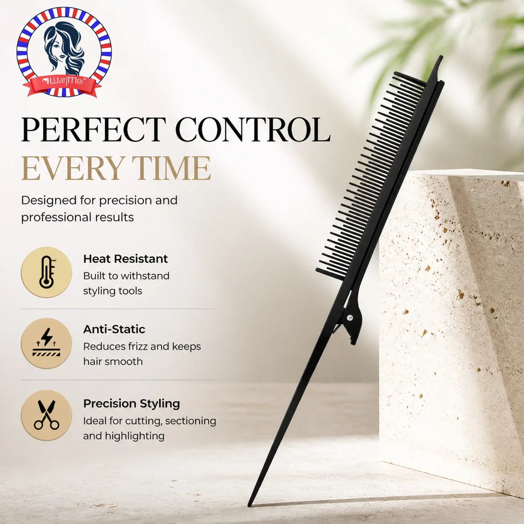 Professional Salon Highlight Clip Comb – Antistatic Styling Hair Styling Comb PLUSH