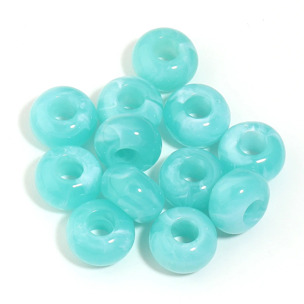 30pcs Wheel Shape Large Hole Acrylic Spacer Beads – DIY Jewelry Acrylic Spacer Beads PLUSH cyan