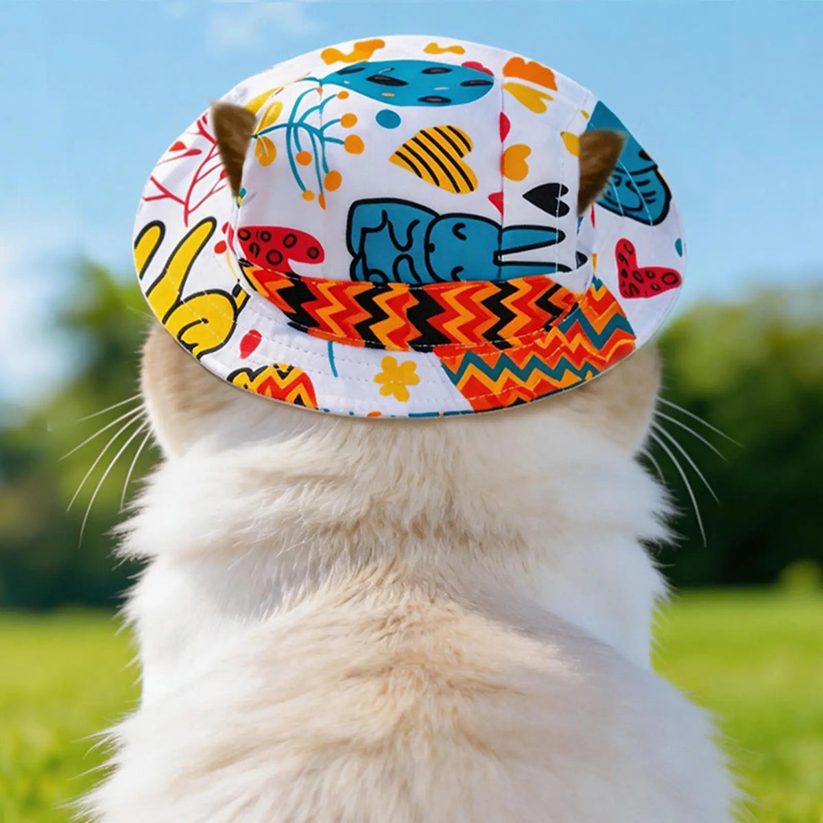 Adjustable Pet Sun Hat for Cats & Small Dogs – UV Brim Pet Sun Hat PLUSH