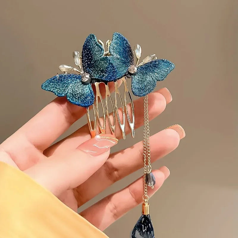 Vintage Fan Tassel Insert Comb Clip – Elegant Hair Pin Tassel Hair Clip PLUSH
