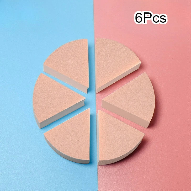 Triangle Makeup Sponges 6-Piece Set – Foundation & Powder Puff Makeup Sponge Set PLUSH Skin Color 6Pcs