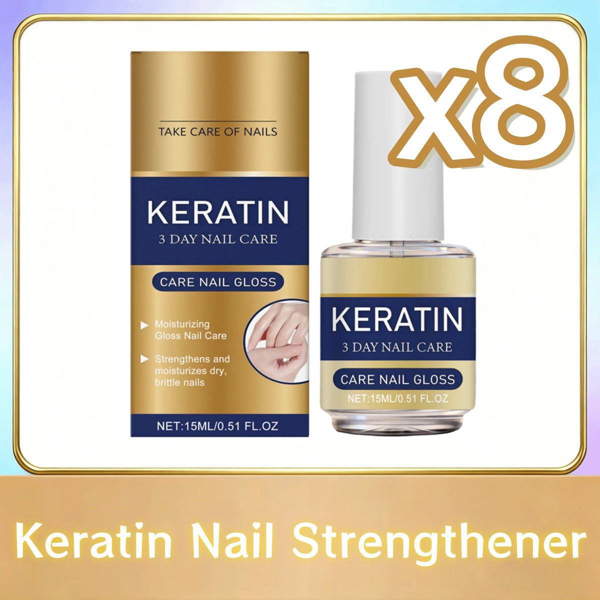 Keratin Nail Strengthening Oil | Plant Extract Nail Treatment 15ml Nail Treatment Oil PLUSH 8pcs x 15ml boxed