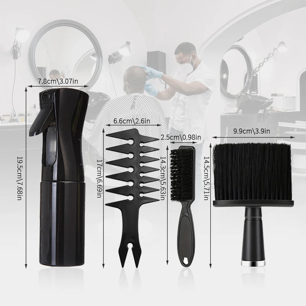 Black Hair Comb Set – Barber Tail & Styling Combs 3/4/5pcs Hair Comb Set PLUSH 4pcs set A