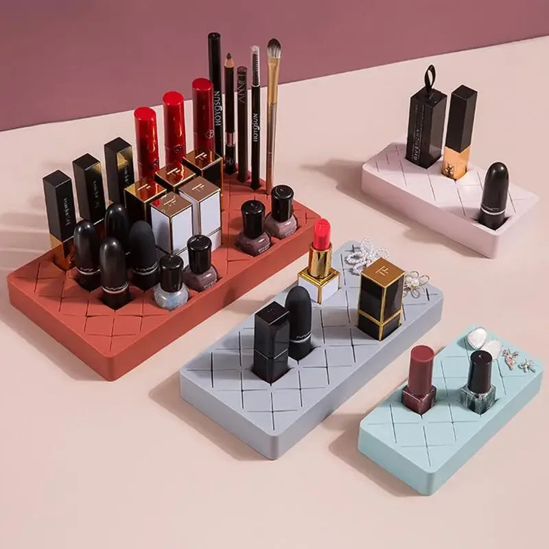 Silicone Lipstick & Makeup Brush Desktop Organizer Rack Makeup Organizer PLUSH