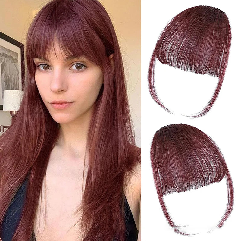 Clip-In Synthetic Air Bangs & Sideburns Hairpiece Black Brown Clip-In Hair Bangs PLUSH 14