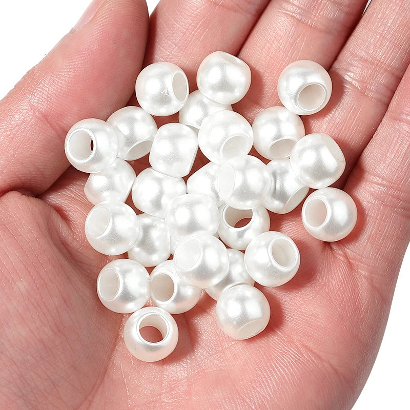 Vintage ABS Imitation Pearl Big Hole Spacer Beads – DIY Jewelry Pearl Spacer Beads PLUSH