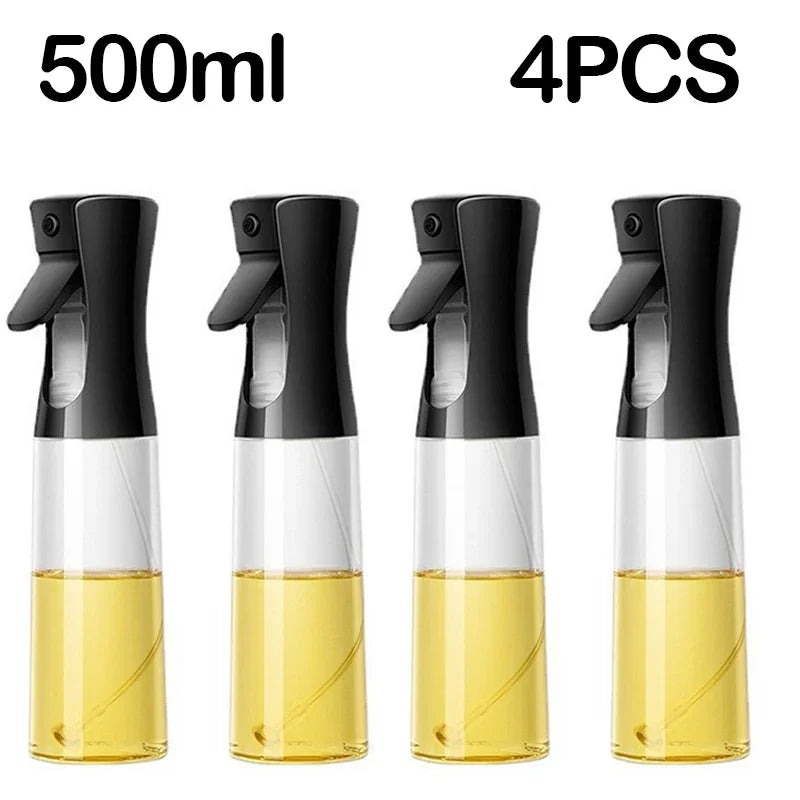 Oil Spray Bottle for Kitchen & Air Fryer – 200/300/500ml Oil Spray Bottle PLUSH Black-500ml-4PCS