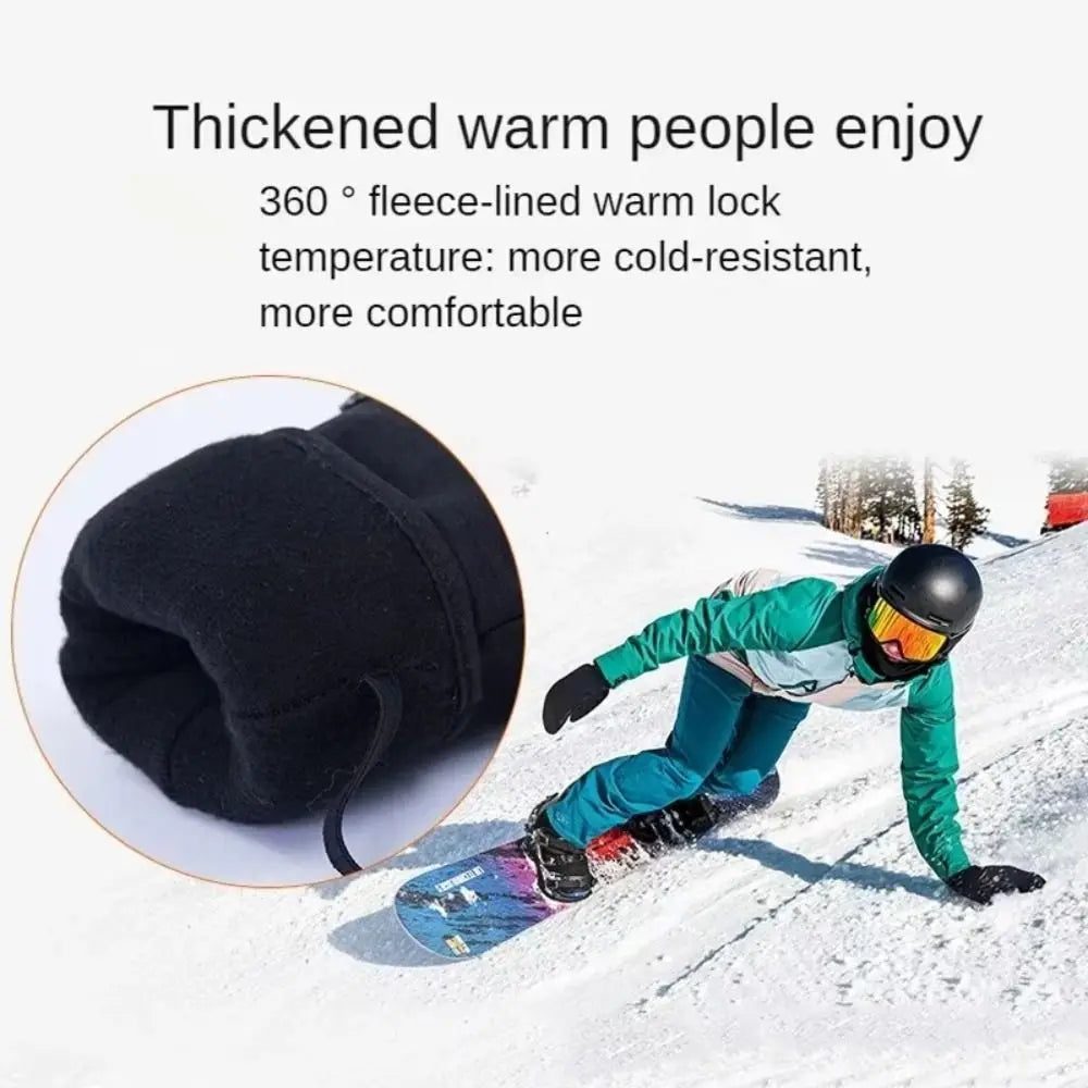 Waterproof Ski Gloves Touchscreen Thermal Winter Mittens Ski Mittens Gloves PLUSH