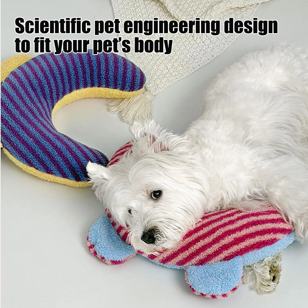 U-Shaped Pet Calming Pillow – Soft Plush Dog & Cat Support Pet Calming Pillow PLUSH