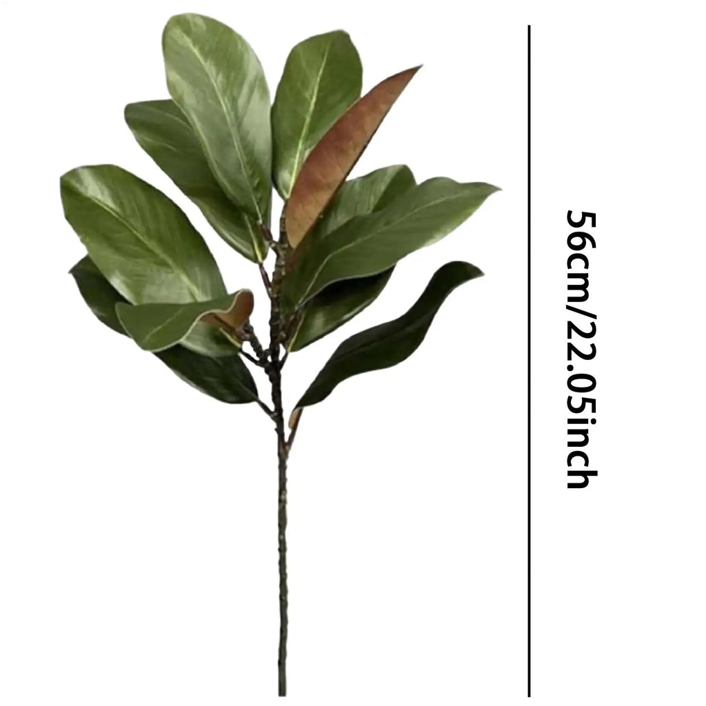 Artificial Magnolia Leaf Branches Real Touch Faux Stems 2pcs Artificial Plant Stems PLUSH